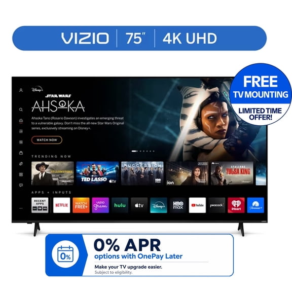 VIZIO 75 in Class 4K UHD LED HDR Smart TV, V4K75M-08