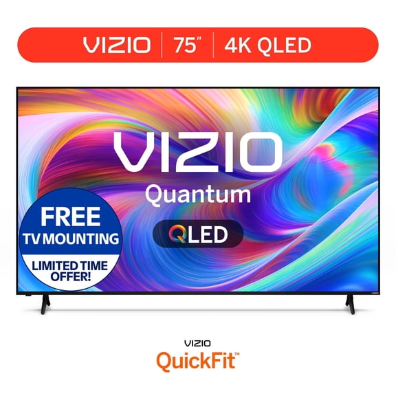 VIZIO 75" Class Quantum 4K QLED HDR Smart TV (NEW) VQD75M-08