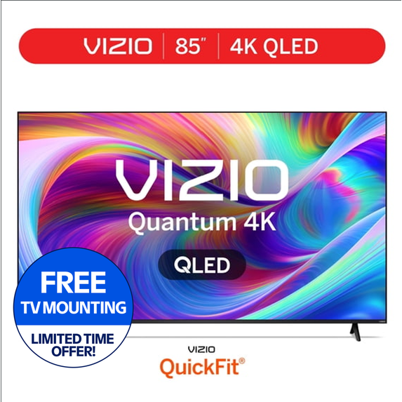 VIZIO 85" Class Quantum 4K QLED HDR Smart TV (NEW) VQD85R-10
