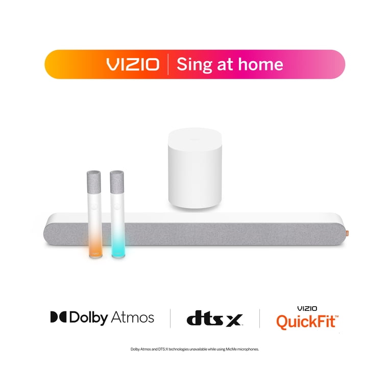 VIZIO MicMe 2.1 Karaoke Soundbar, Dolby Atmos, Wireless Subwoofer