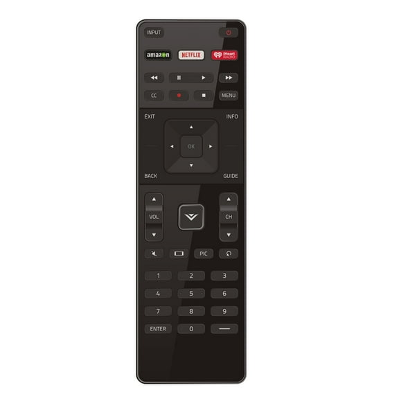 VIZIO XRT122 LED HDTV Remote Control, for Vizio Smart TV E55-C2/E60-C3/E65x-C2, Black