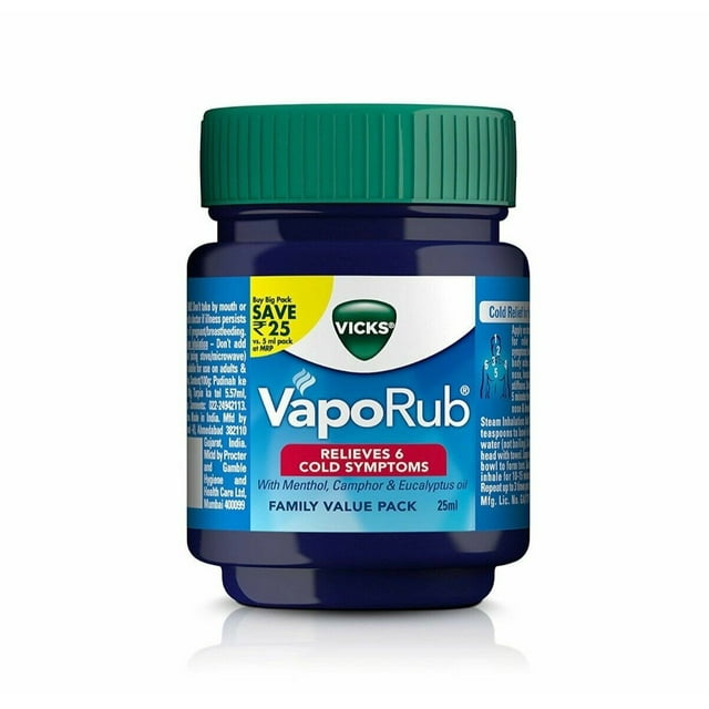 Vicks VapoRub Medicine, Headache, Cough, Cold, Flu and Blocked Nose