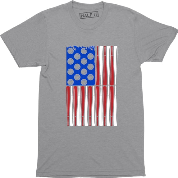 VIntage Baseball Bat American USA Flag Gift US Men's Trend 2019 Tee Shirt
