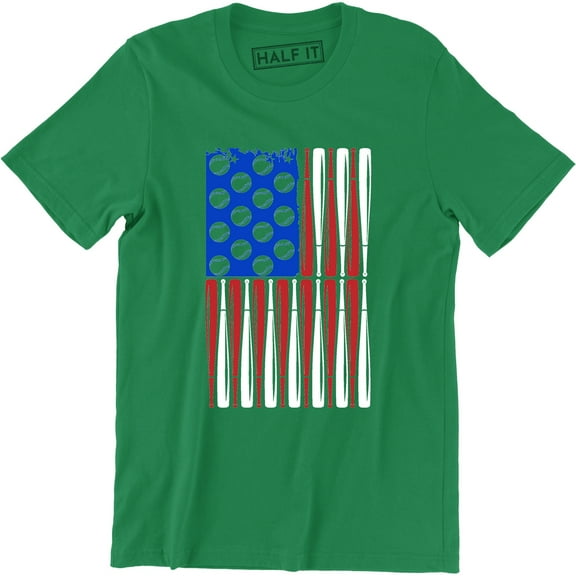 VIntage Baseball Bat American USA Flag Gift US Men's Trend 2019 Tee Shirt