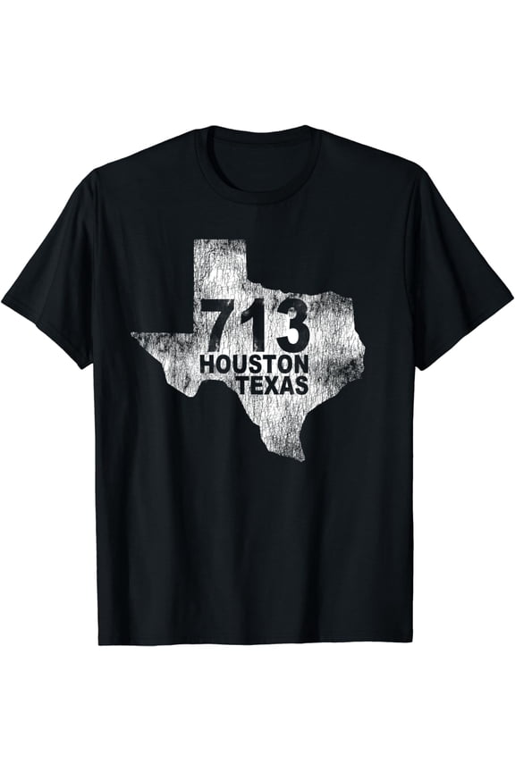 VIntage Houston Texas 713 Area Code T-Shirt