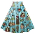 thumbnail image 1 of VIntage Retro Style Print Casual Circle Skirts, 1 of 5