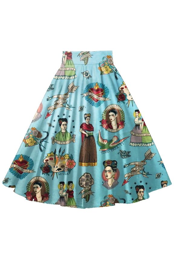 VIntage Retro Style Print Casual Circle Skirts