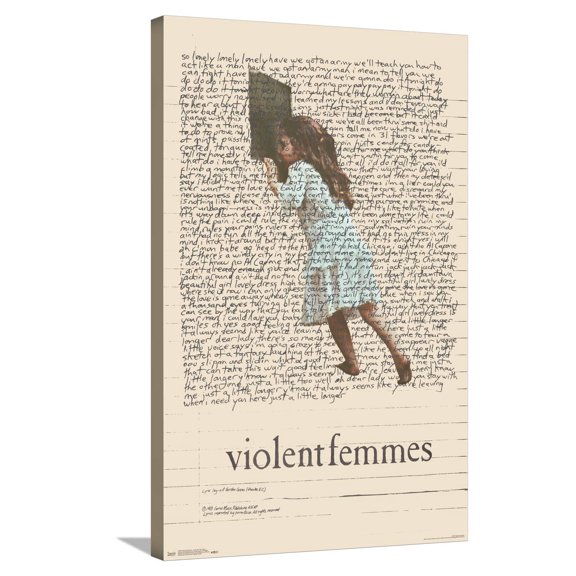 VIolent Femmes - Lyric Girl Tea Towel Canvas Wall Poster, 22.375" x 34"