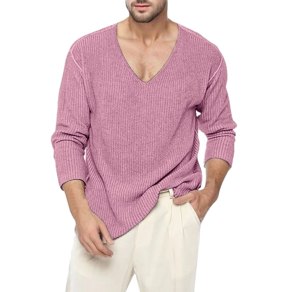 VJATTWR 1 Pack Mens Crew Neck Long Sleeve T-Shirts Mix Colors Bulk M