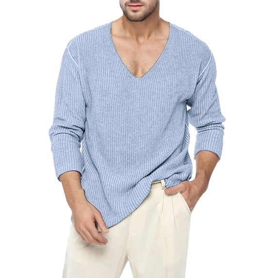 VJATTWR 1 Pack Mens Crew Neck Long Sleeve T-Shirts Mix Colors Bulk Xxl