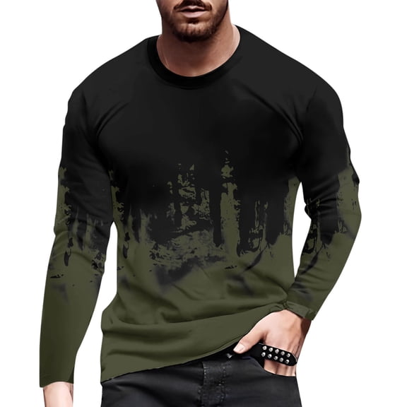 VJATTWR Adult Male Men Crew Neck Long Sleeves T-Shirt M
