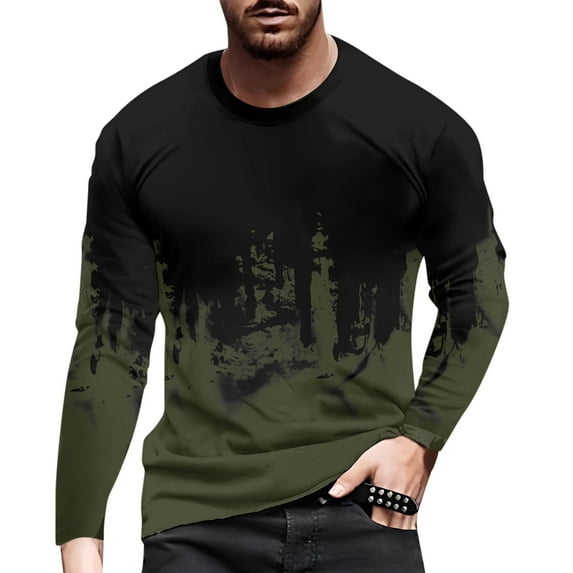 VJATTWR Adult Male Men Crew Neck Long Sleeves T-Shirt Xxl