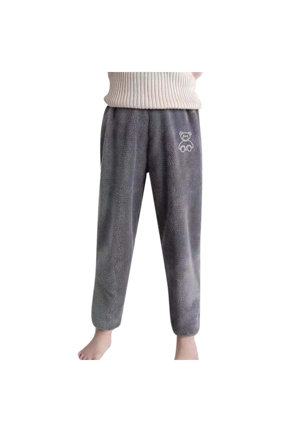 Kids Boy Girls Pajama Pants, Winter Warm Fuzzy Bottoms Long Soft Plush Fluffy Pants Sweatpants Homewear 18M-12Y