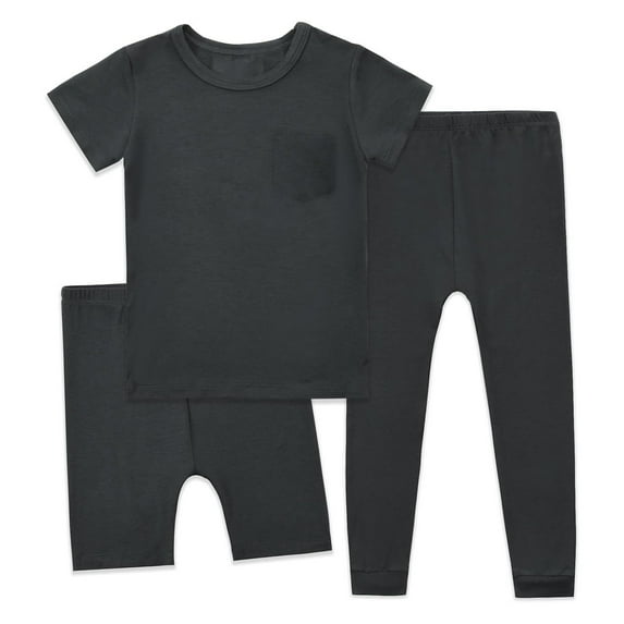 VJATTWR Kids Boys' Pajama Sets, 3Pcs Unisex Toddler Short Shirt and Pants Set Casual Sleepwear Pajamas Set 2-14 Years