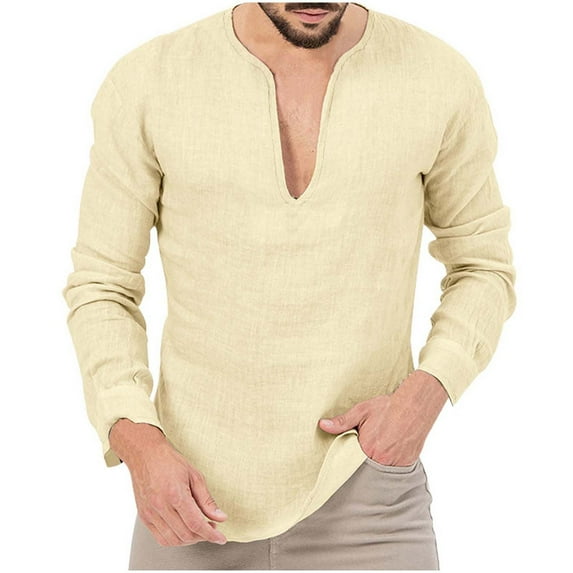 VJATTWR Long Sleeve Mens Shirts Casual Pullover Shirts for Men Lightweight Stripes Men Tshirts Xl