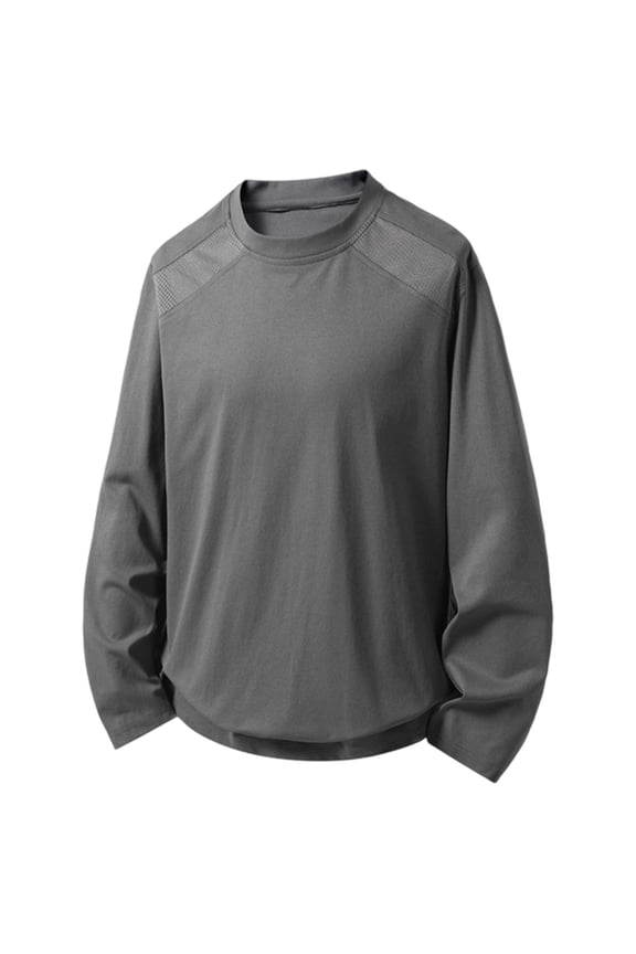 Men's Big & Tall Long Sleeve T-Shirts, Extended Sizes Cotton Blend Tee, Comfortable Loose Fit L