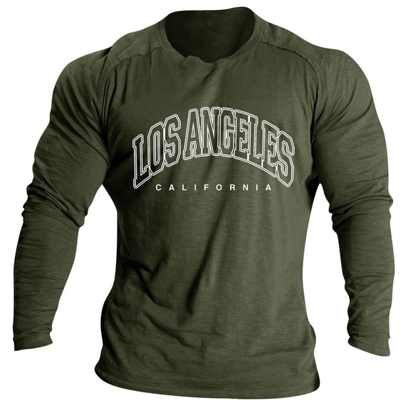 VJATTWR Men's Causal Solid Basic Ring Spun Long Sleeve T-Shirt L