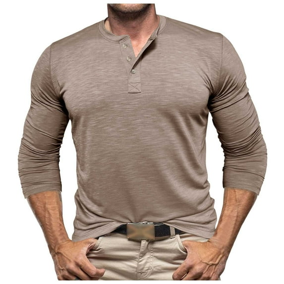 VJATTWR Men's Heavy Long Sleeve T-Shirt, Adult Men Long Sleeve T-Shirt Classic Fit Tee L