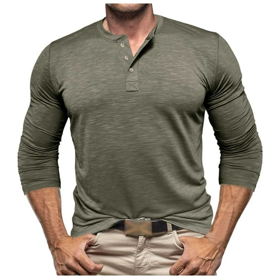 VJATTWR Men's Heavy Long Sleeve T-Shirt, Adult Men Long Sleeve T-Shirt Classic Fit Tee S