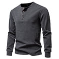 thumbnail image 1 of VJATTWR Men's Long Sleeve Pocket T-Shirt, Classic Casual Style, Ribbed Crewneck, Durable Hem S, 1 of 4
