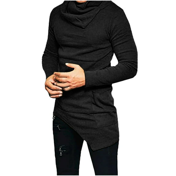 VJATTWR Men's Long Sleeve Shirt, 3-Button Placket Casual T-Shirt, Soft Cotton Spandex Blend, Solid Colors Xxxxl
