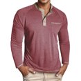 thumbnail image 1 of VJATTWR Men's Long Sleeve Shirt, Knit Fabric with Button Placket, Smart Casual Look for Office Xxl, 1 of 7