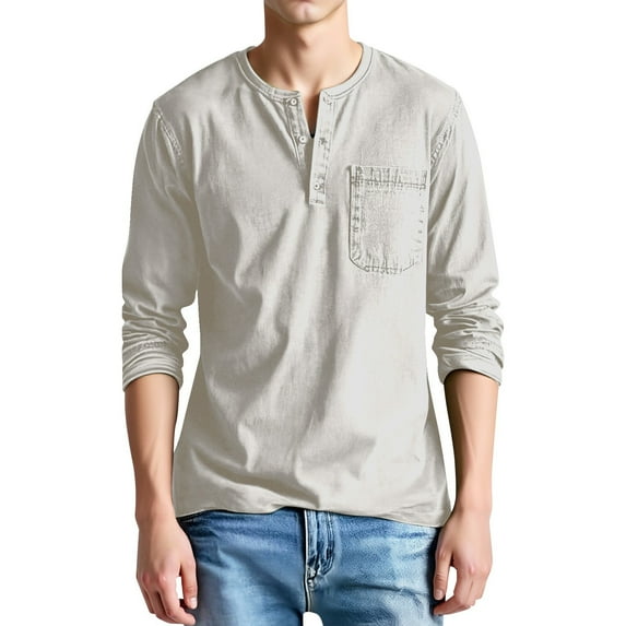 VJATTWR Men's Long Sleeve V-Neck Thermal Undershirt, Warm Yet Breathable, Ideal for Layering M