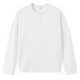 thumbnail image 1 of VJATTWR Men's Long Sleeve V-Neck Undershirt, Smooth Fabric, Under Dress Clothes L, 1 of 3