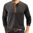 thumbnail image 1 of VJATTWR Men's T-Shirts Solid Color Crewneck Long Sleeve T-Shirts Homewear Pajamas Tops Black M, 1 of 5