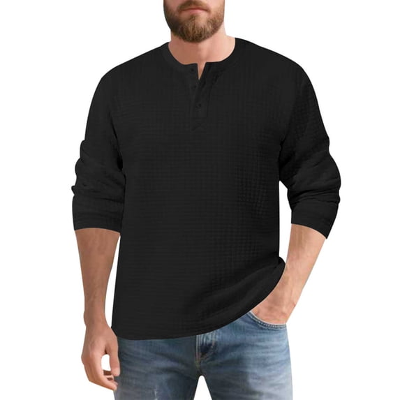 VJATTWR Men's Weave Long Sleeve , Breathable Thermal Shirt, Great for Layering M