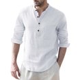 thumbnail image 1 of VJATTWR Mens Shirts Long Sleeve Casual Tops Lightweight Pullover Shirt Button T-Shirt with Pocket M, 1 of 6
