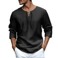 thumbnail image 1 of VJATTWR Mens Shirts Long Sleeve T Shirt Fashion Casual Slim V Neck Shirts L, 1 of 5
