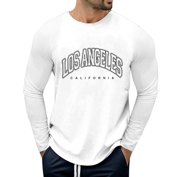 VJATTWR Sun Shirts for Men Lightweight Breathable Long Sleeve T Shirt Casual Workout Crew Neck T Shirts Solid Color Tops Light L