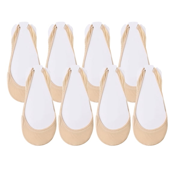 VJGBEGW 4 Pairs Toe Topper Socks Women with Invisible Sling Back No Show Liner Socks for Women Low Cut Toe Covers for Heels