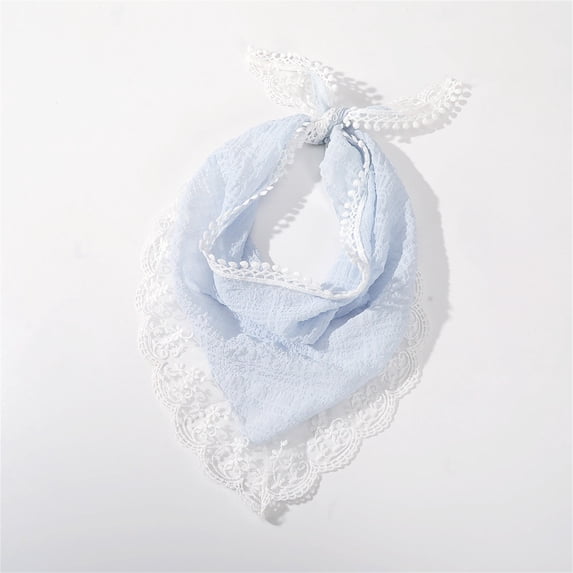 VJGBEGW Bandanas Head Scarf Headband for Women’s Hair Lace Hair Scarf Bandana Headband Cute Stylish Head Kerchief Summer Accessories Sky Blue One Size