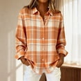 thumbnail image 1 of VJGBEGW Button Down Shirts for Women Plaid Long Sleeve Loose Fit Shirt Spring Summer Ladies Top Casual Blouse Trendy Tops Light Yellow L, 1 of 4