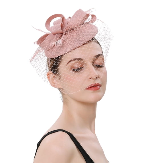 VJGBEGW Fascinators Hats for Women 20s 50s Hat Pillbox Hat Cocktail Tea Party Headwear with Veil