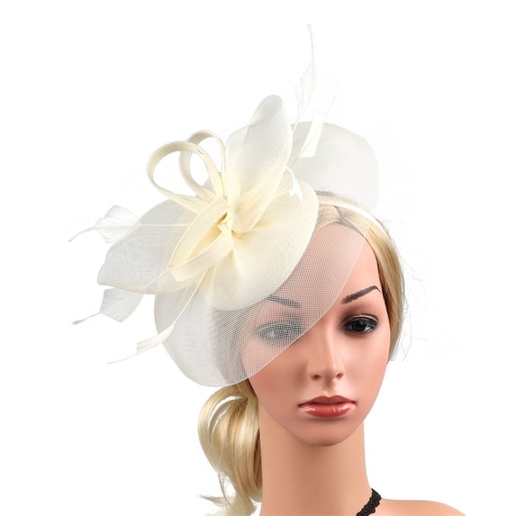 VJGBEGW Fascinators Hats for Women Mesh Ribbons Headband Tea Party Wedding Headwear Hats with Headband