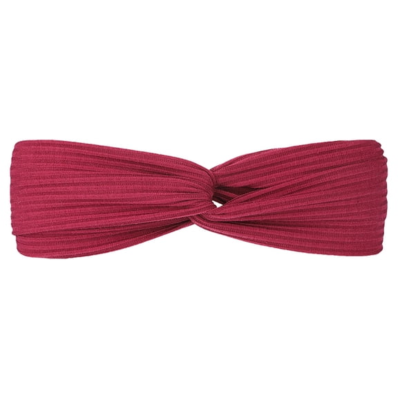 VJGBEGW Headbands for Women Twist Knotted Women Head Bands Boho Stretchy Hair Bands Non Slip Criss Cross Turban Plain Headwrap Red
