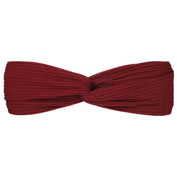 VJGBEGW Headbands for Women Twist Knotted Women Head Bands Boho Stretchy Hair Bands Non Slip Criss Cross Turban Plain Headwrap Wine Red