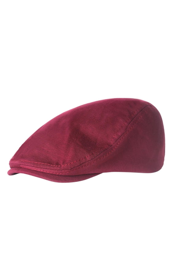 Men's Cotton Flat Newsboy Driving Hat Cap Men Cotton Flat Cap Soft Fitted Driving Cabbie Hat Mens Winter Gatsby Vintage Hats Red