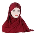 thumbnail image 1 of VJGBEGW Sequin Hijab Muslim Head Wrap Lightweight Long Adjustable Islamic Stretch Elastic Head Cover Hat for Women, 1 of 3