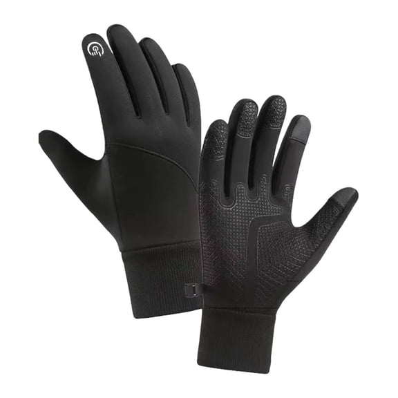 VJGBEGW Unisex Winter Lined Touch Screen Gloves Water Resistant Anti-Slip Thermal Full Finger Gloves Outdoor Sports Black One Size