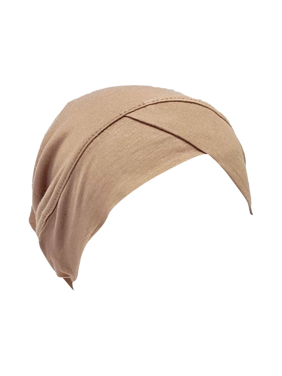 Women Cross Front Under Hijab Cap Stretch Jersey Turban for Women Soft Breathable Head Wrap Beanie