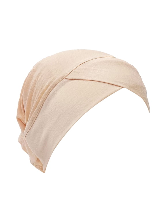 Women Cross Front Under Hijab Cap Stretch Jersey Turban for Women Soft Breathable Head Wrap Beanie