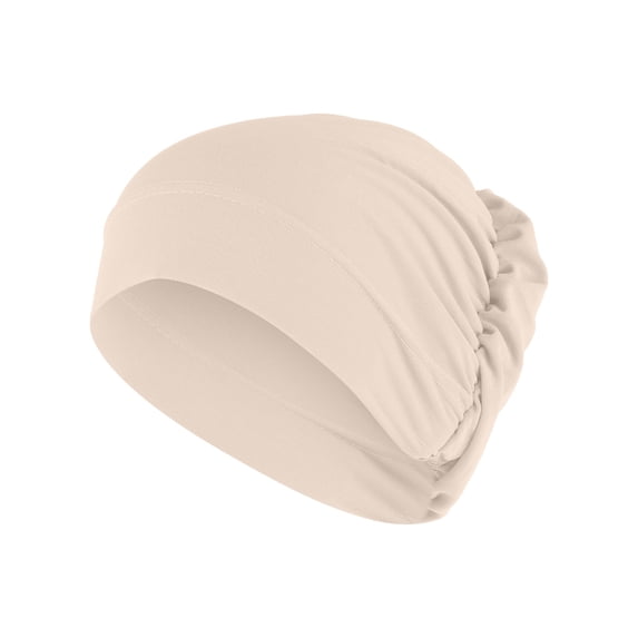 VJGBEGW Women Slouch Turban Hat Muslim Head Wrap Cap Soft Stretch Chemo Hat For Hair Loss Beige