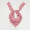 thumbnail image 1 of VJGBEGW Women Striped Triangle Bandana Headscarf with Tassel Lace Trim Adjustable Tie Back Breathable Fabric Hair Kerchief Red One Size, 1 of 4