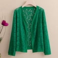 thumbnail image 1 of VJGBEGW Women's Boho Hollow Out Knitted Cardigan Long Sleeve Open Front Knit Sweater for Summer Beach Cover-Up Green XL, 1 of 3
