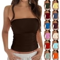 thumbnail image 1 of VJGBEGW Womens Crop Tube Tops Cute Strapless Bandeau Summer Going Out Sleeveless Backless Trendy Clothes Blackish Green L, 1 of 6
