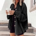 thumbnail image 1 of VJGBEGW Womens Waffle Knit Shacket Oversized Button Down Shirt Jacket Lightweight Spring Outfits Clothes Black S, 1 of 6